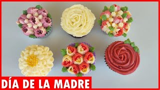 Cupcakes De FLORES 💐Día De las MADRES🧁 1 Receta 3 SABORES Para VENDER y GANA DINERO