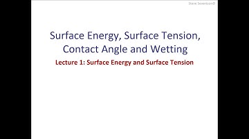 Lecture 12: Surface Energy and Surface Tension