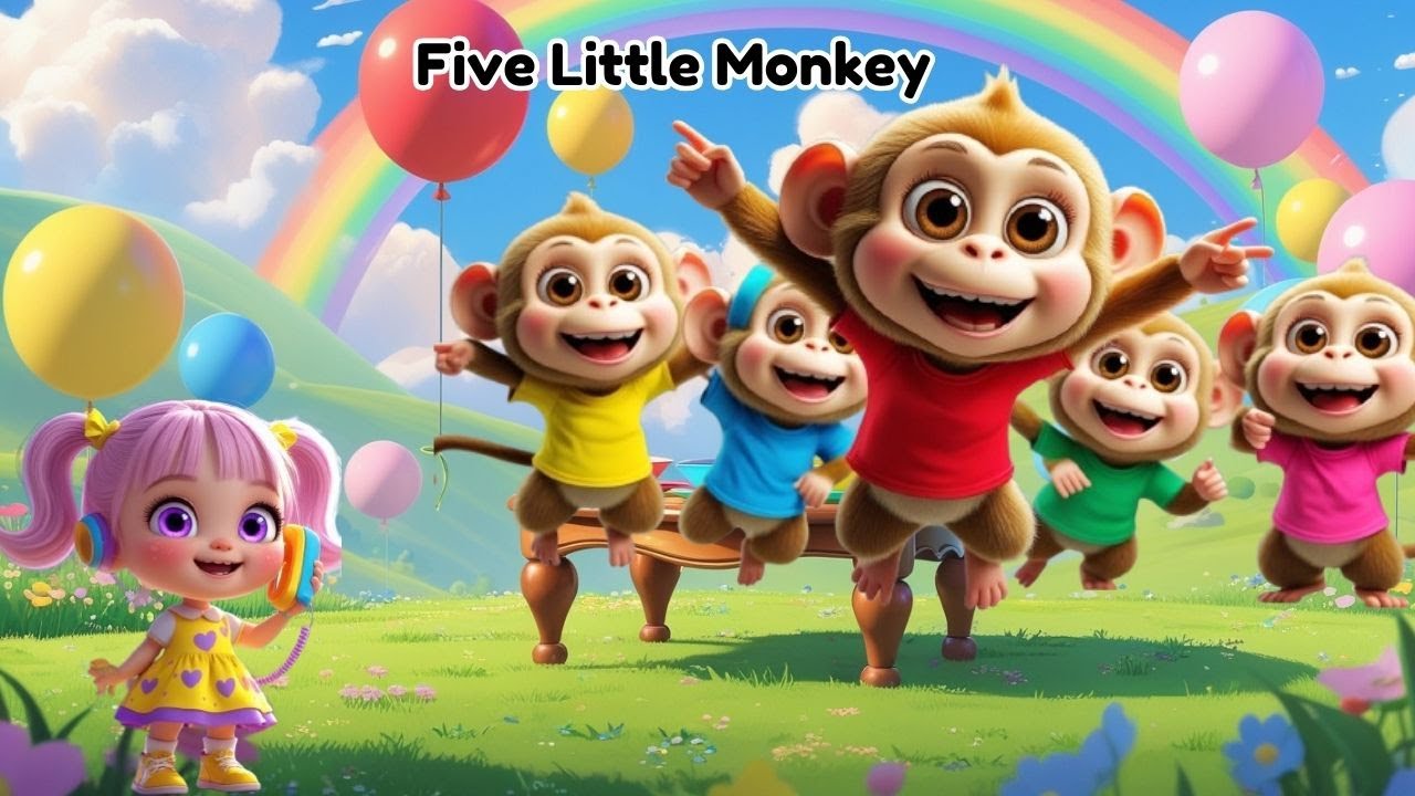 🐵 Five Little Monkeys 🐵 | Nursery Rhymes & Kids Songs - YouTube