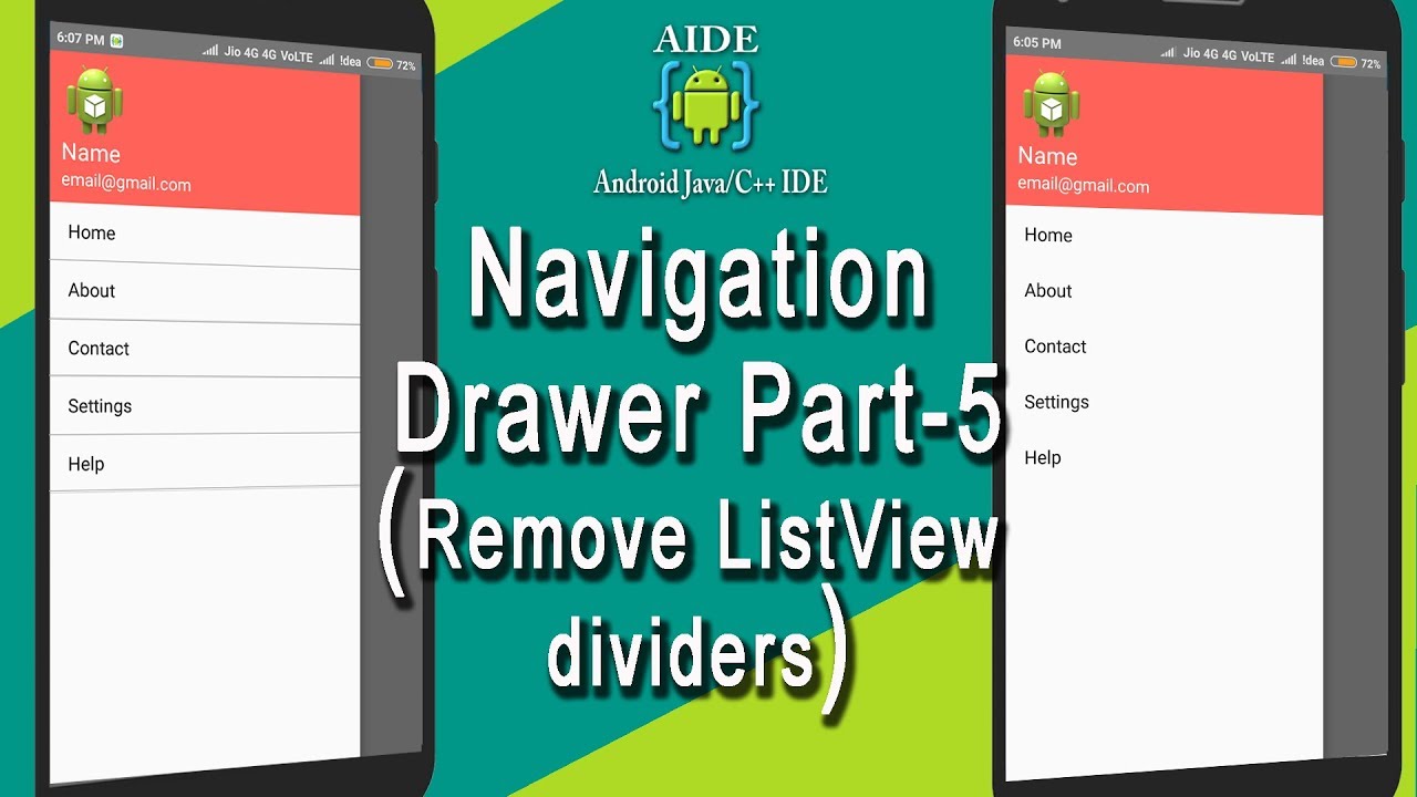 Android AIDE NavigationDrawer tutorial Part-5 - YouTube