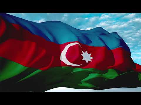 4K Dalgalanan Azerbaycan Bayrak