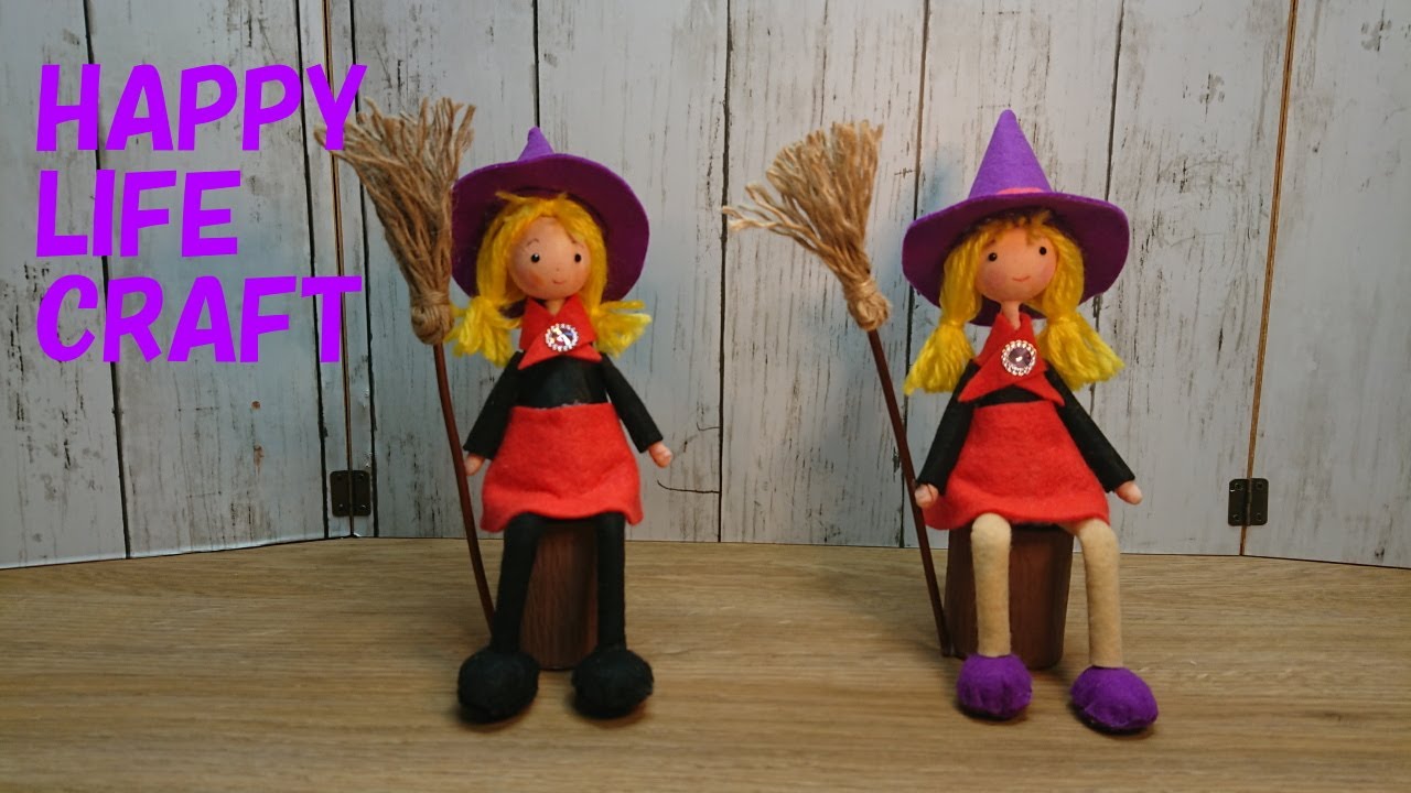 魔女っ子人形を作ってみました。🎃 - YouTube