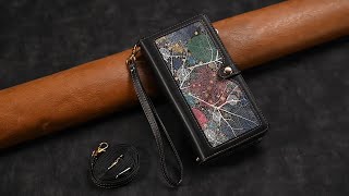 ESEBLE Galaxy Series For iPhone 16 Pro Case Leather Phone Cover with RFID Blocking Wallet screenshot 3