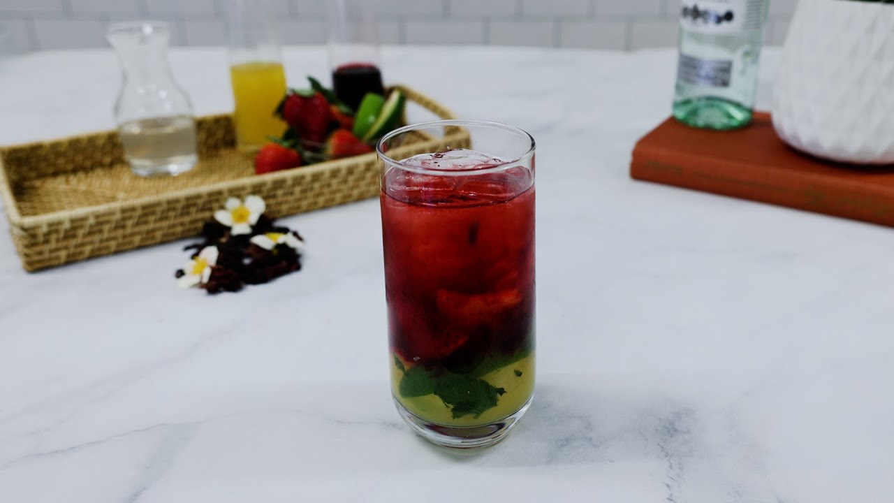Tropical Hibiscus Rum Smash - May Cocktail of the Month
