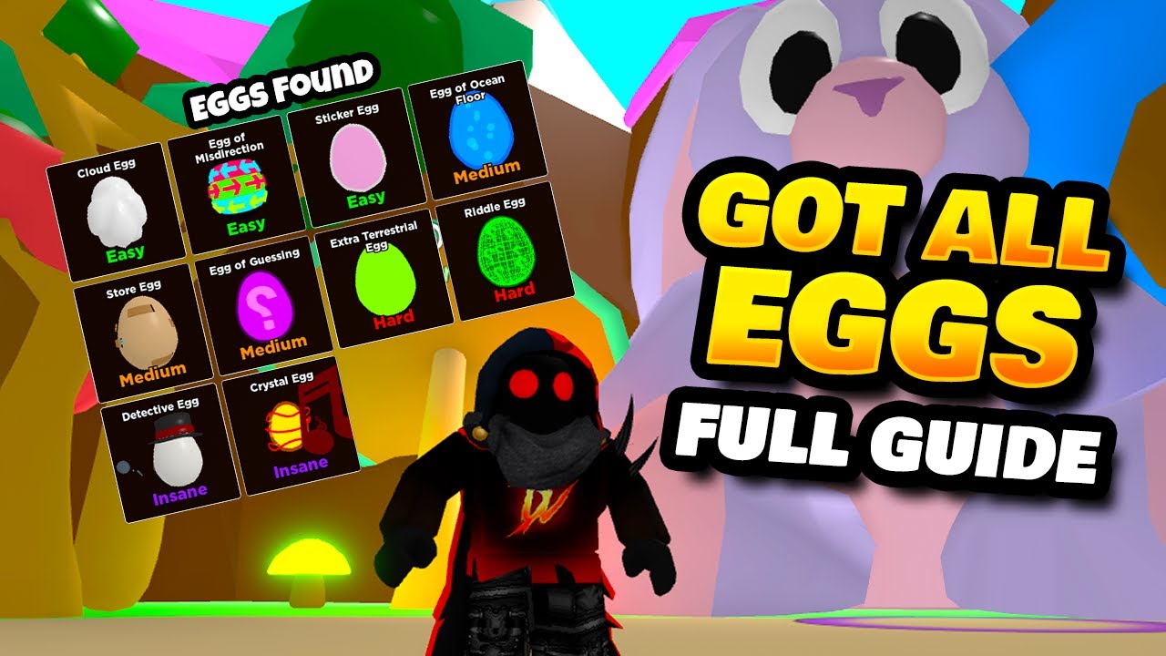 Got All Eggs! Bubble Gum Sim Egg Hunt 2021 Guide YouTube