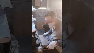 Manual Polishing Process of Die Cast Parts – Skilled Worker in Action. #machine #diecast #factory