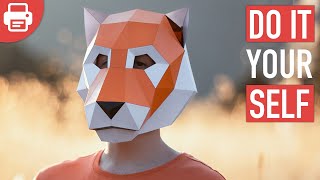 How to make a Tiger Mask with Paper or Cardboard | DIY Printable Template