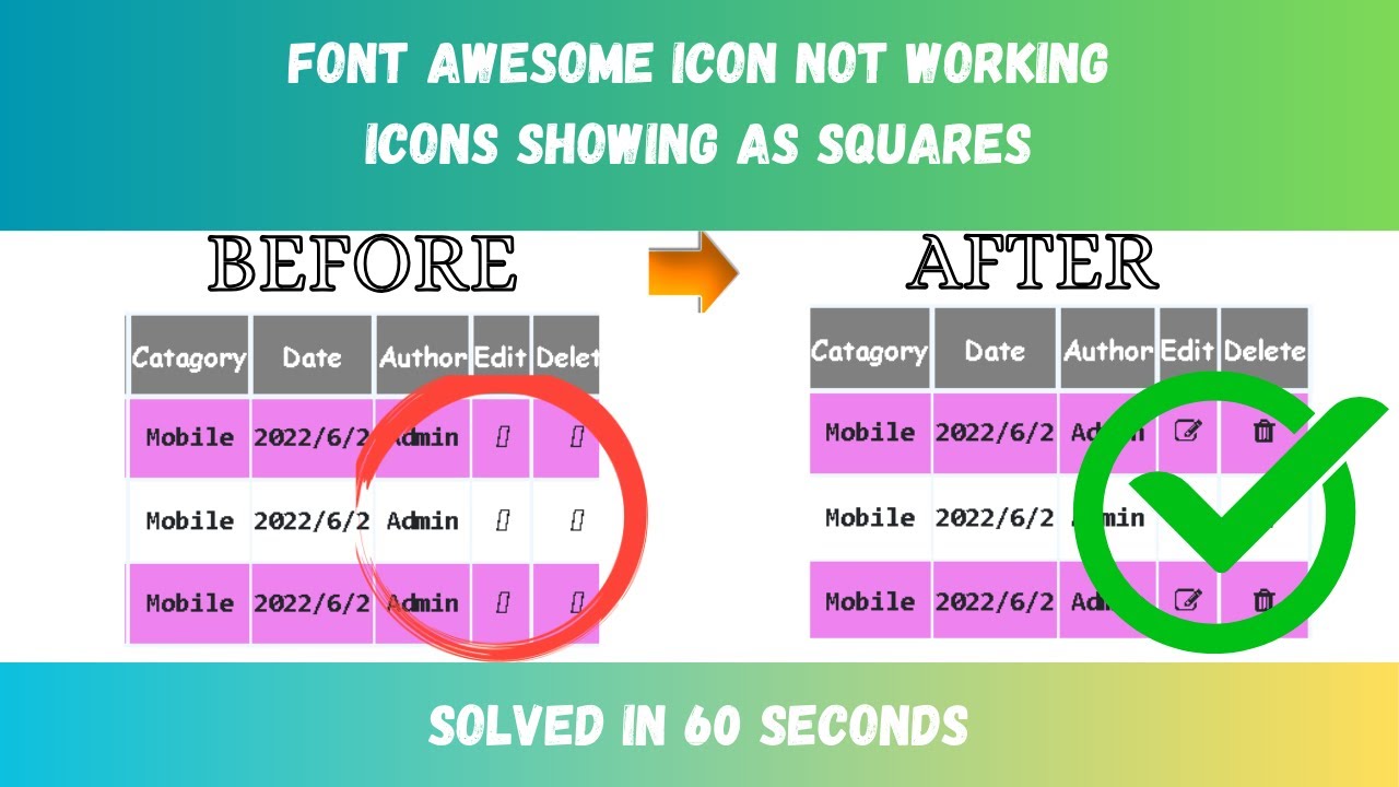 Troubleshooting Font Awesome Icons in 2024: Giải quyết các vấn đề liên quan đến Font Awesome Icons trong năm 2024 với các giải pháp và hướng dẫn mới nhất. Với Troubleshooting Font Awesome Icons in 2024, bạn có thể sử dụng các biểu tượng phong phú của Font Awesome ở các phiên bản mới nhất của các nền tảng web một cách dễ dàng và hiệu quả hơn bao giờ hết. Khám phá ngay hình ảnh liên quan để xem thông tin chi tiết nhất!