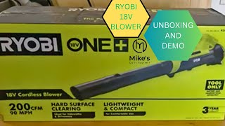 Ryobi 18V One + Blower Unboxing and Demo