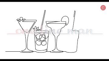 One Line Drawings:  Travels and Vacations. Continuous line vector art animated as self-drawing line