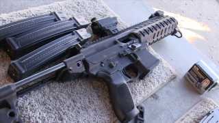Sig Sauer MPX PDW Rifle in 9mm Shot Show 2014 Live Fire Full Auto Crazy ROF