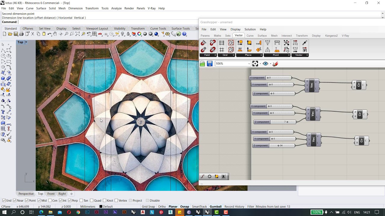 lotus temple in grasshopper part 1