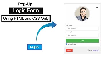 Popup Login Form Using HTML and CSS || HTML Login Form 2020