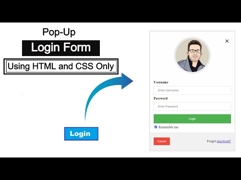 Popup Login Form Using HTML and CSS || HTML Login Form 2020