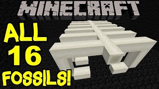 Minecraft 1.10 All Fossils! How To Spawn Using Structure Blocks | Showcase Tutorial
