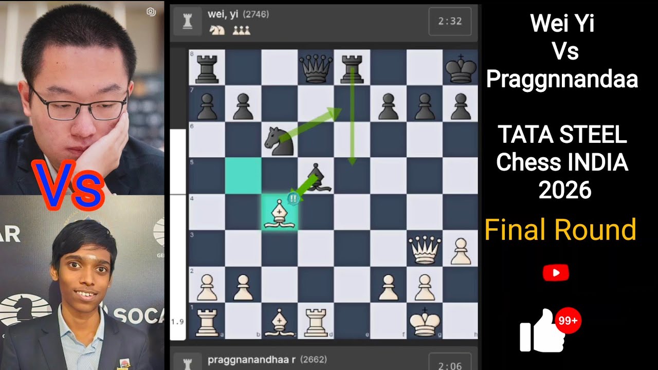 Wei Yi Vs Praggnnandaa R | TATA STEEL Chess INDIA 2026 | Final Match | 