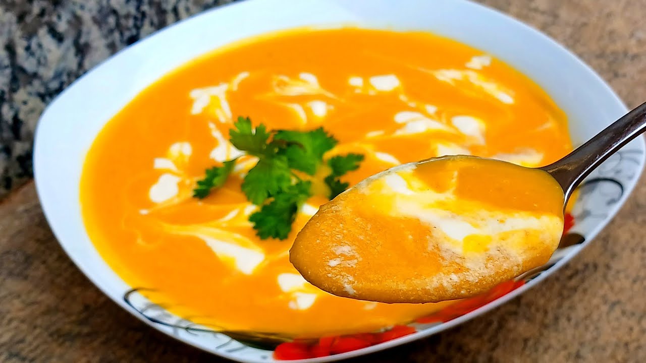 سوپ کدوحلوایی خوشمزه و خامه‌ای، دستور پخت سریع و ساده