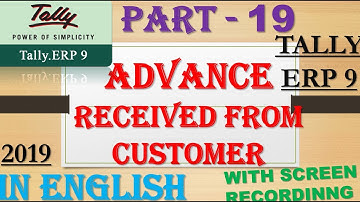 Advance Received From Customer in Tally ERP 9 in English //Advance Entries in Tally erp 9 in English