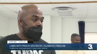 2 men with prison sentences celebrate freedom