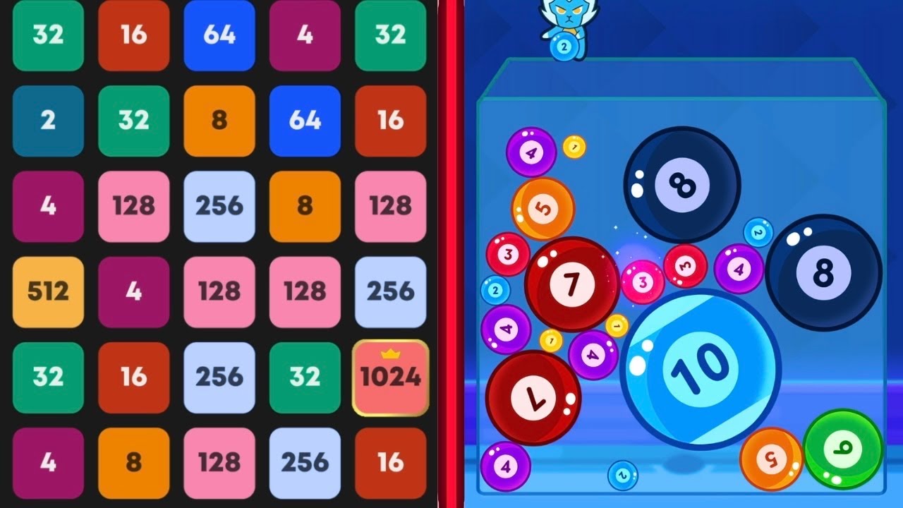 🔢 Number Match Puzzle VS 🎱 Merge Numbers Combine 2048 – Gameplay 🎮