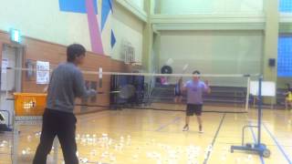 badminton lesson 20150304(WED) - hairpin / cross hairpin / corss lift 3