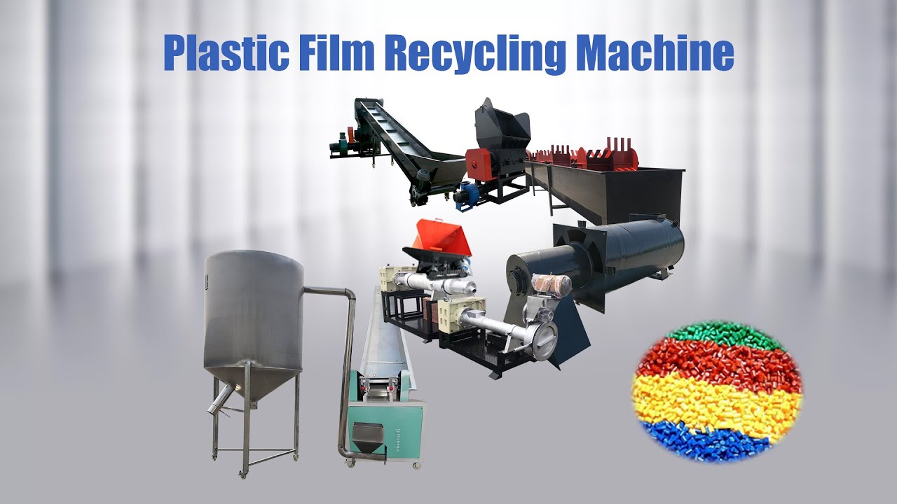 3D Video of PET Film Recycling Process Waste Plastic Film Recycling