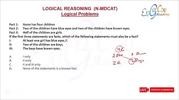 Lecture #7|| Logical problems|| #Engeecon Academy|| #Mdcat2025