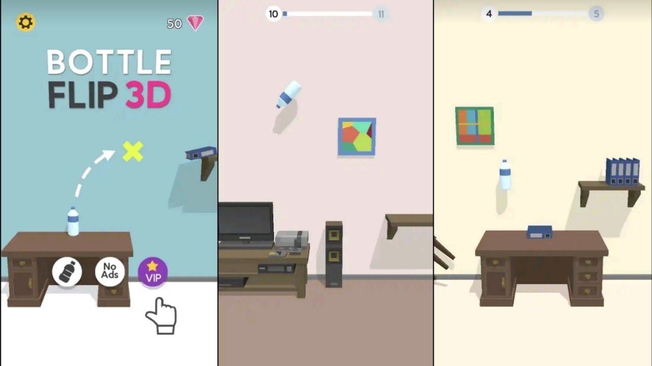 BOTTLE FLIP 3D AMAZING GAMEPLAY MAX LEVEL - YouTube
