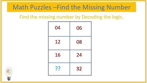 Find the Missing number - Decode the Logic : part- 4 : Math Puzzle