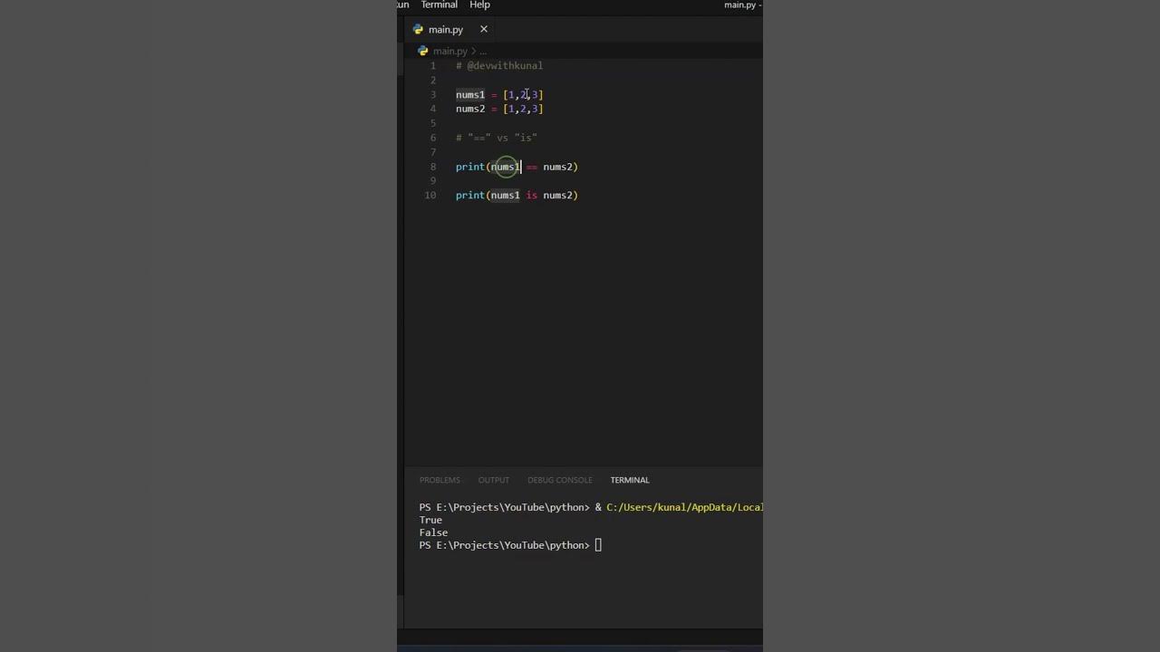 The difference between and is in python shorts python 
