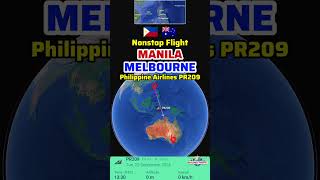 Manila to Melbourne Flight Route with Philippine Airlines PR209