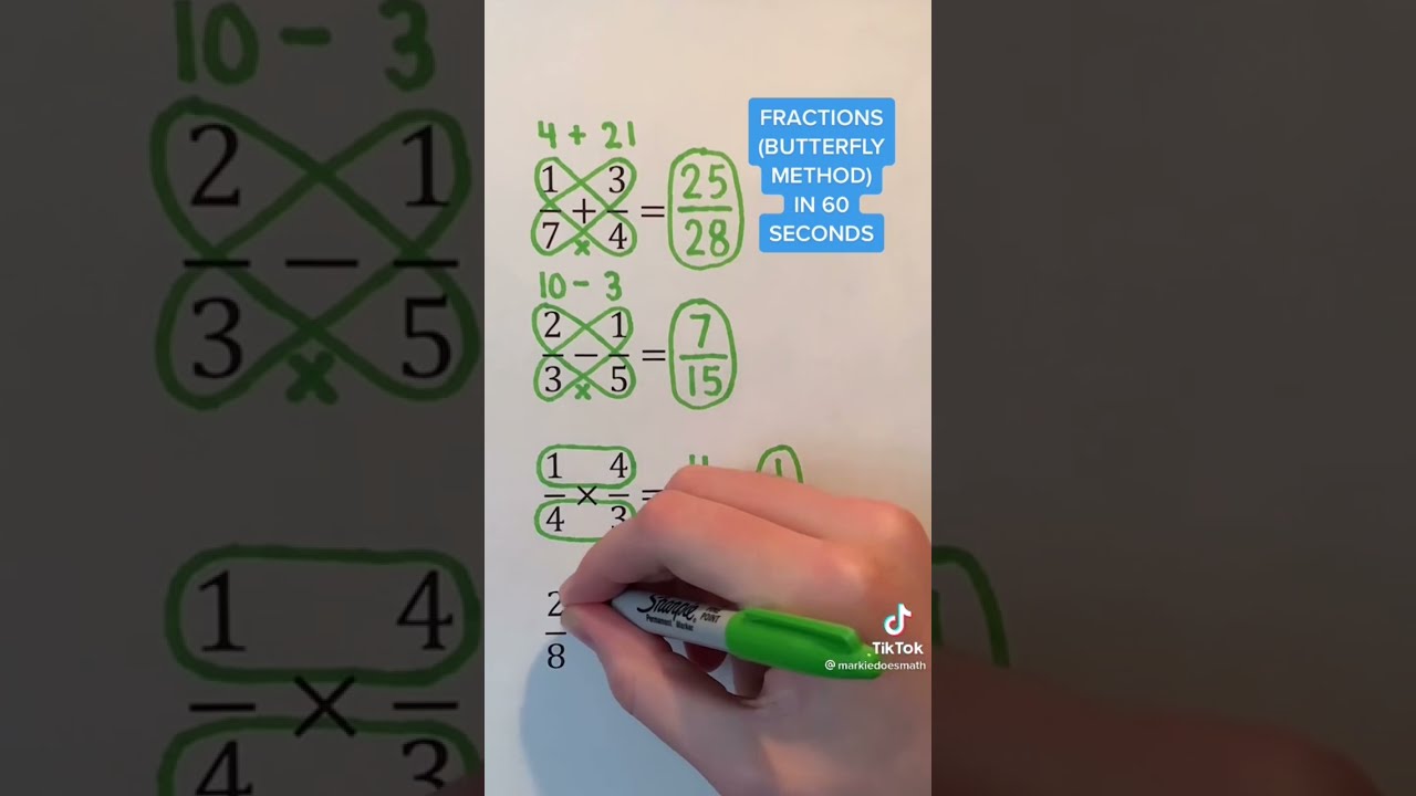 Fractions Butterfly Method In 60 Seconds Shorts