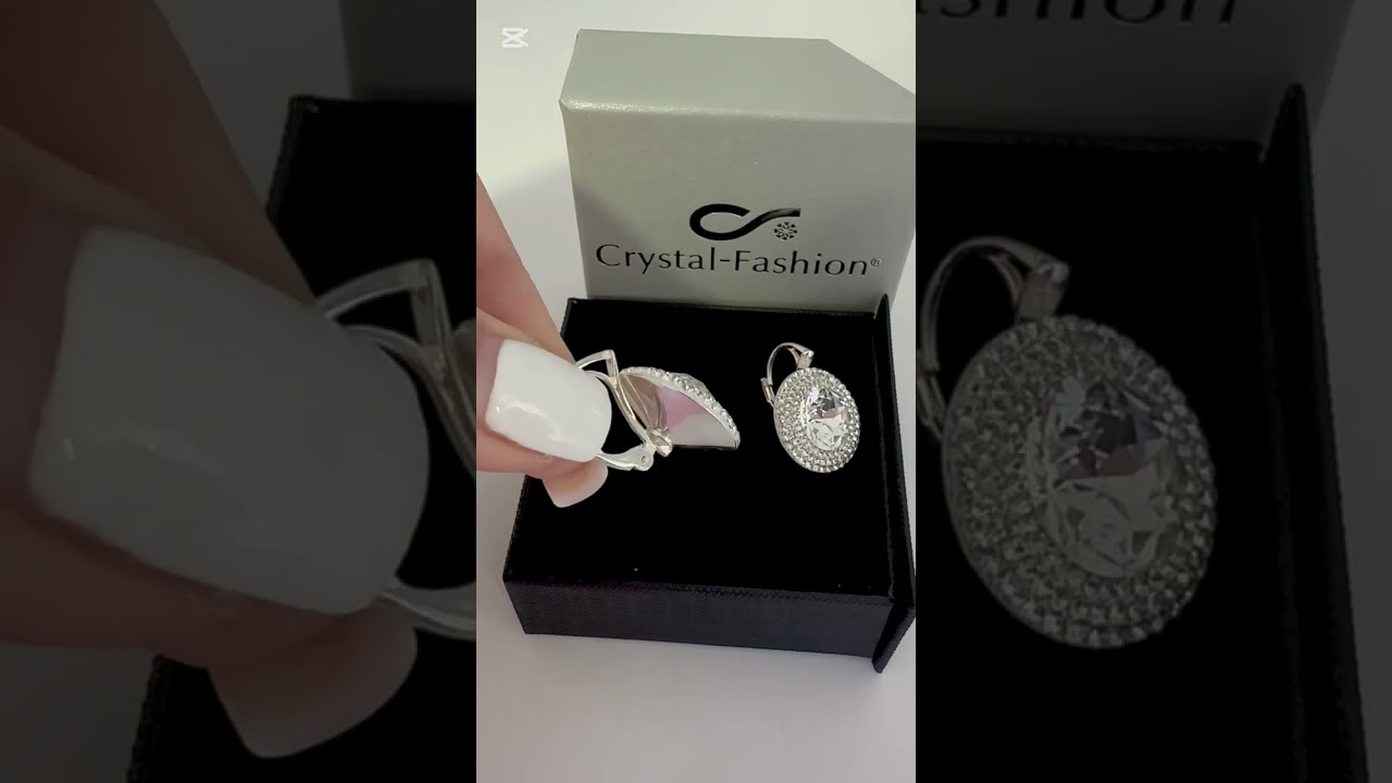 Cercei Cristale Swarovski Argint cu Tortita England Queen 