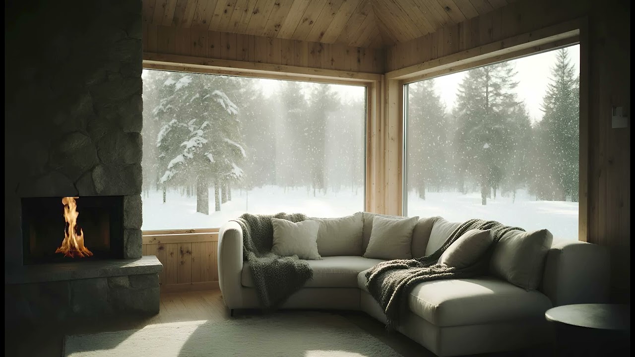 Deep Focus in the Snowy Cabin ❄️ 3 Hours of Uninterrupted Work Flow (No Lyrics)