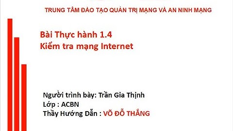 Bài Thực hành 1.4 - Kiểm tra mạng Internet - Lớp ACBN - Trần Gia Thịnh