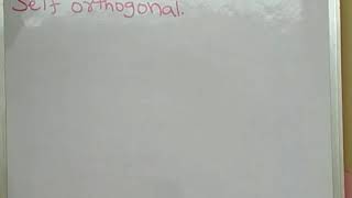 Self orthogonal