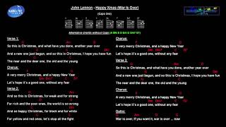 John Lennon - Happy Xmas (War Is Over) (Backing track with guitar chords & lyrics