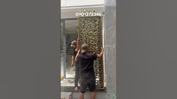 Cách lắp đặt cổng nhôm đúc 4 cánh khi nhà đã hoàn thiện# tanphattai89 # congnhomduc#ffws2023 #adgrp