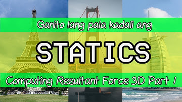 Resultant Force 3D Part 1 Statics Explained In Tagalog/Filipino