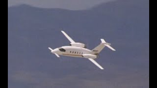 Piaggio P 180 Avanti pusher prop airplane in movie Wind