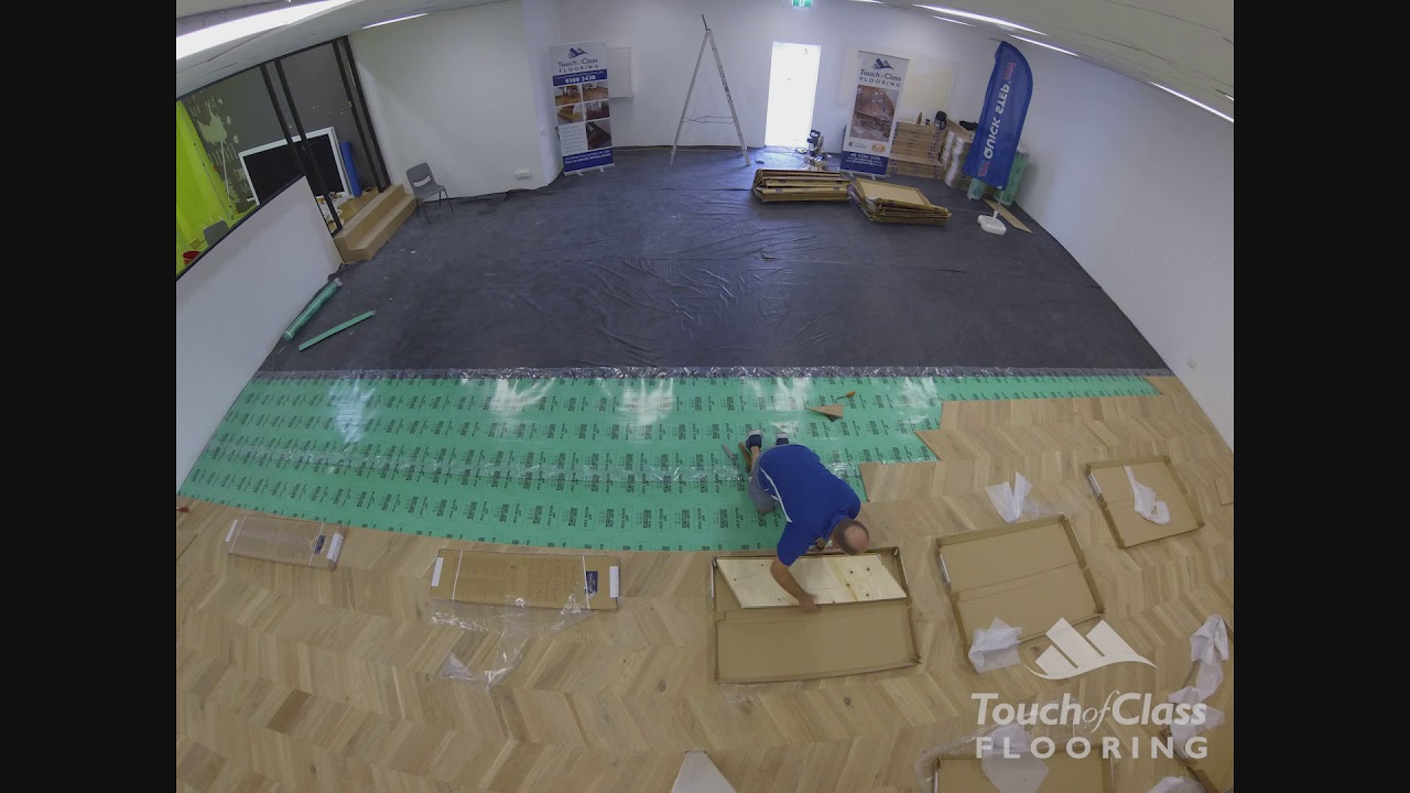 How to install chevron flooring - YouTube