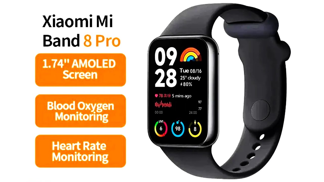 Original Xiaomi Mi Band 8 Pro Smart Bracelet Screen Blood Oxygen Bluetooth  Sport