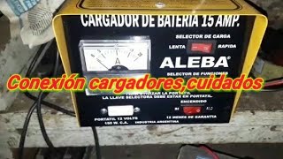 Como usar o conectar un cargador de baterias 12 volts