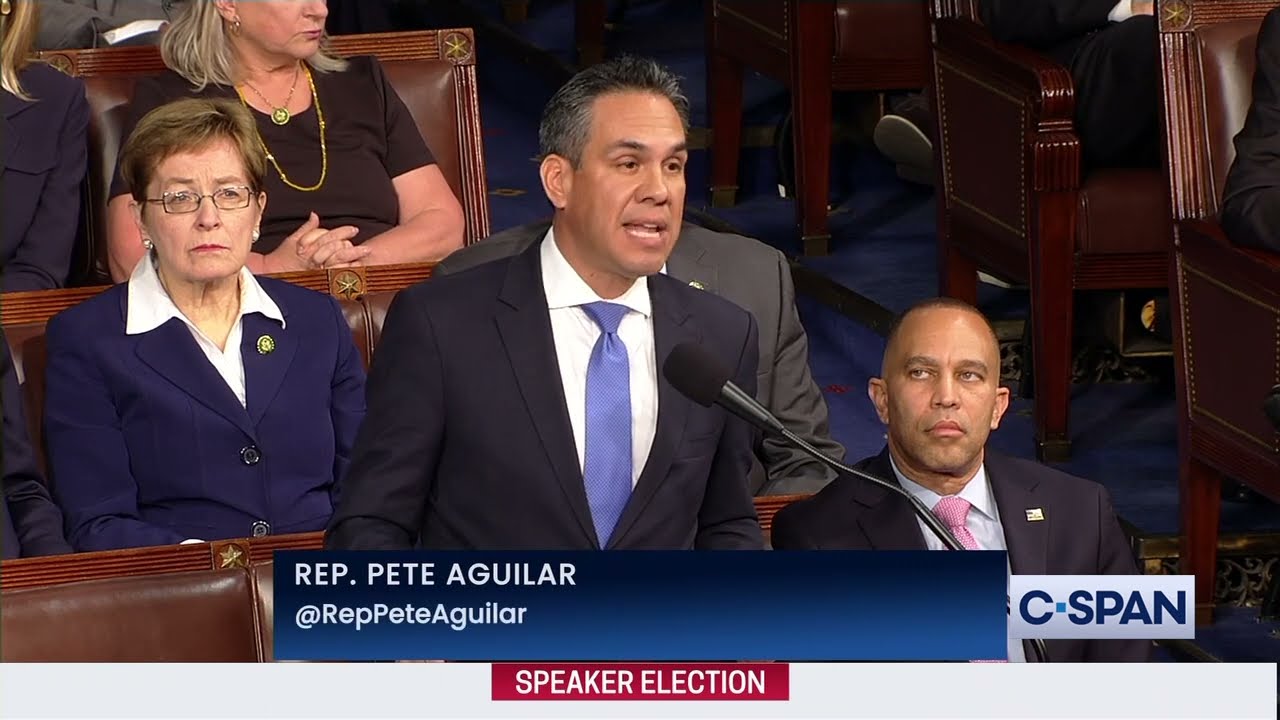 Rep. Pete Aguilar (D-CA) Nominates Minority Leader Hakeem Jeffries (D-NY) for Speaker of the House