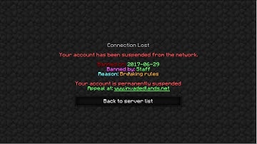 I love being banned on my own server.