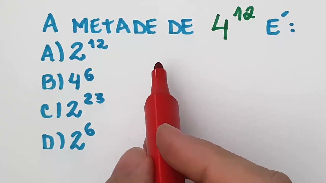 Qual a metade de 4^12? Consegue fazer? - YouTube