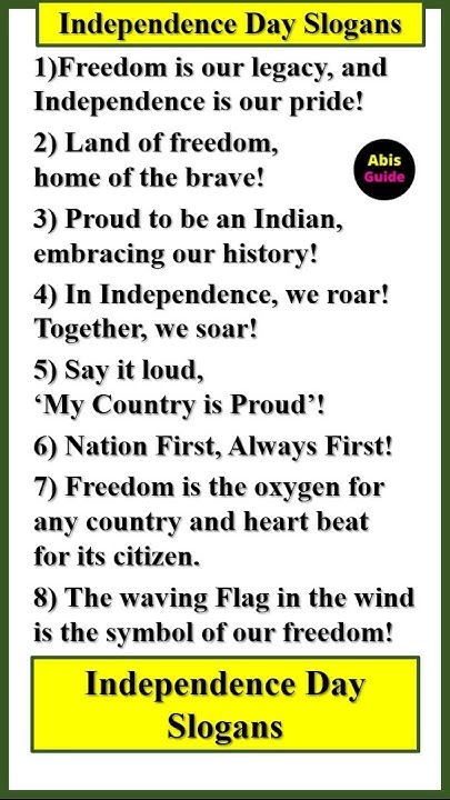 slogan on independence day english