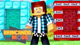 NOVOS PORTAIS NO MINECRAFT !!(MUNDO TNT,DIAMANTE) - Brincando com Mods