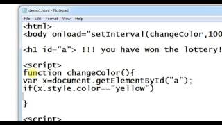 change the text color in every second using JavaScript
