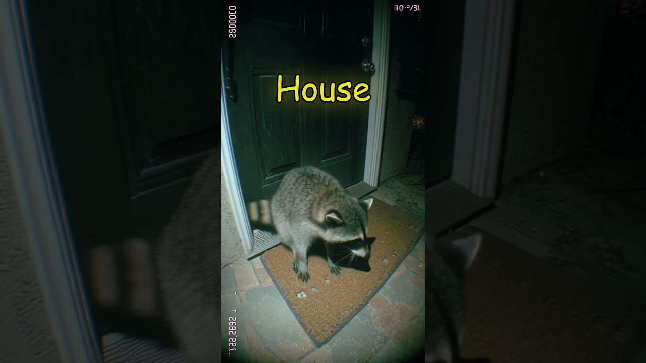 Someones Doorcam Recorded This! 🦝🦝  #doorcam